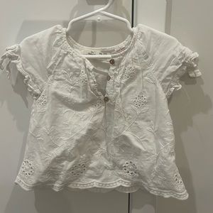 Zara Babygirl White Floral Blouse - Size 2/3